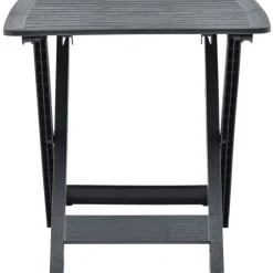 vidaXL Hopfällbart trädgårdsbord 79x72x70 cm plast Antracit