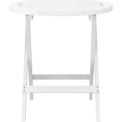 New vidaXL Hopfällbart trädgårdsbord Ø 46 cm massivt akaciaträ Vit