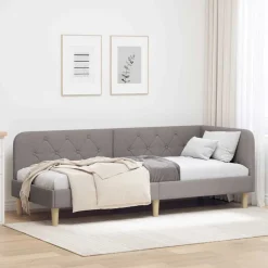 New vidaXL Hörn Sängram 80 x 200 cm tyg Taupe