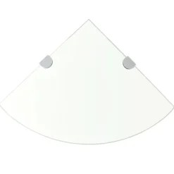 vidaXL Hörnhylla med förkromade hyllkonsoler glas genomskinlig 25x25cm Transparent