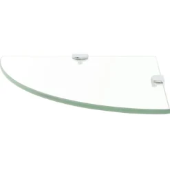 vidaXL Hörnhylla med förkromade hyllkonsoler glas genomskinlig 25x25cm Transparent