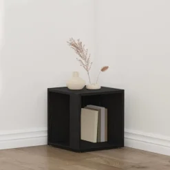 Best vidaXL Hörnhyllor 33 x 33 x 34,5 cm Konstruerat trä Svart ek