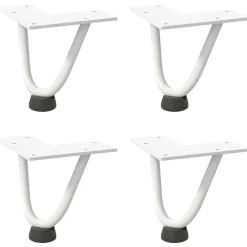 vidaXL Hårnålsben för soffbord 4 st vita 10 cm massivt stål