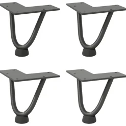 vidaXL Hårnålsben för soffbord 4 st antracit 10 cm massivt stål