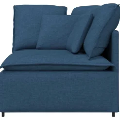 vidaXL Hörnmodul för soffa med dynor blå 100 cm