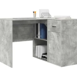 Sale vidaXL Hörnskrivbord med låda 102 x 88 x 75 cm Betonggrå