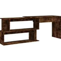Online vidaXL Hörnskrivbord 200x50x76 cm konstruerat trä Rökfärgad ek