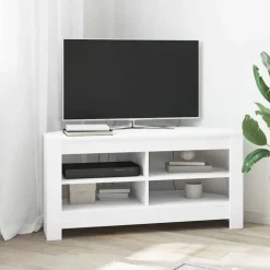 vidaXL HörnTVSkåp Vit 102 x 40,5 x 45 cm Konstruerat trä
