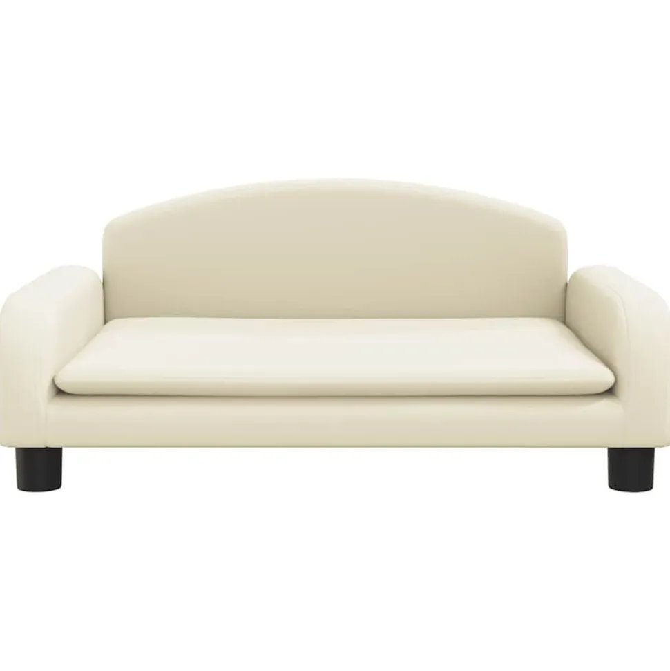 vidaXL Hundbädd gräddvit 70x45x30 cm konstläder
