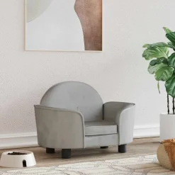 Sale vidaXL Hundbädd 66x40x45 cm sammet Ljusgrå