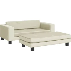 Hot vidaXL Hundbädd med förlängning gräddvit 100x50x30 cm sammet Kräm