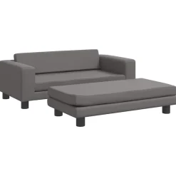 vidaXL Hundbädd med förlängning grå 100x50x30 cm konstläder