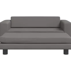 vidaXL Hundbädd med förlängning grå 100x50x30 cm konstläder