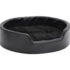 Outlet vidaXL Hundbädd 69x59x19 cm plysch och konstläder Svart