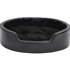 Outlet vidaXL Hundbädd 69x59x19 cm plysch och konstläder Svart
