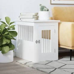 vidaXL Hundbur/sidobord vit 45x62x59 cm konstruerat trä