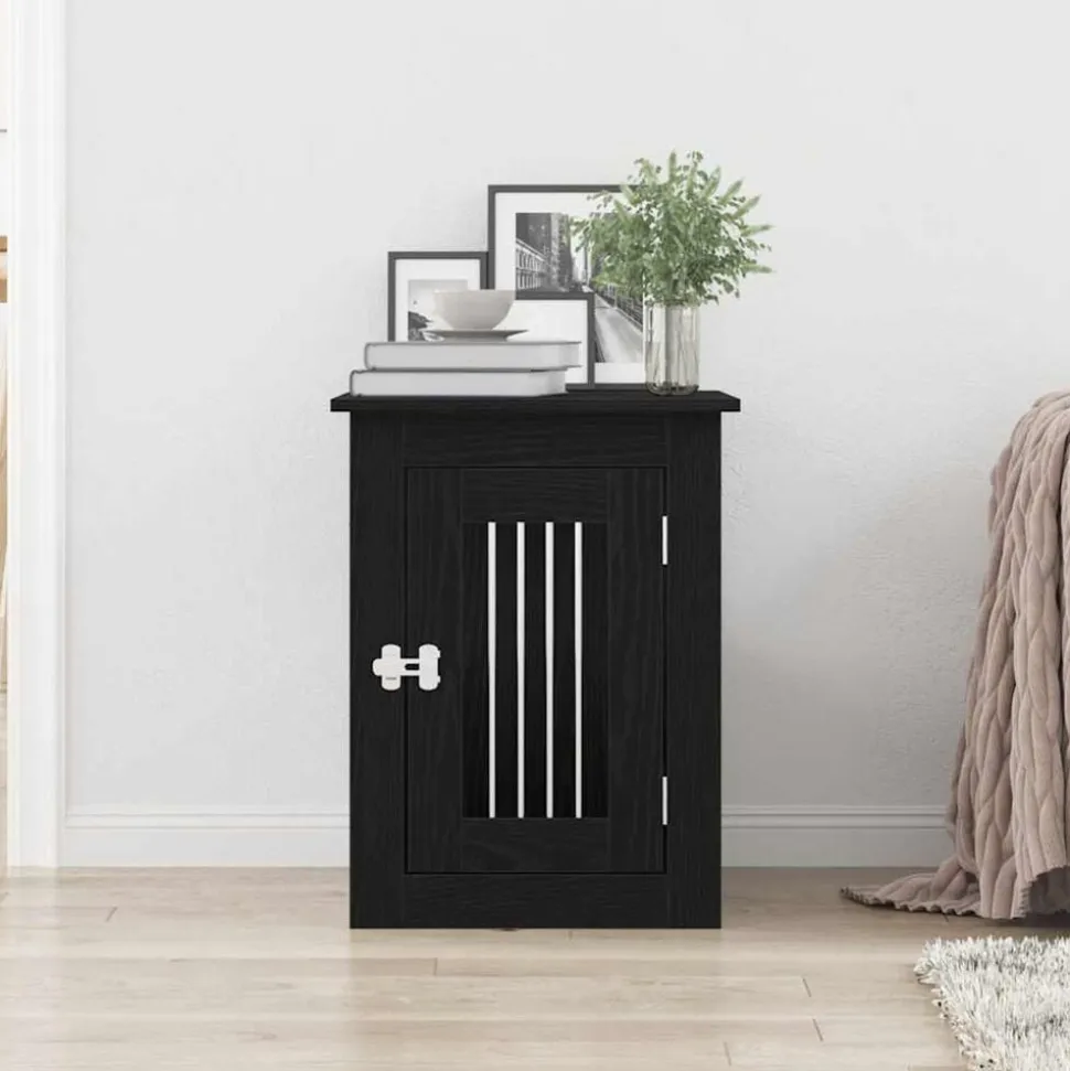 vidaXL Hundbursmöbler svart ek 45x62x59 cm konstruerat trä