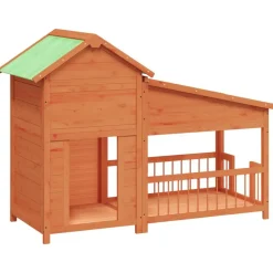 Outlet vidaXL Hundgård 143x60,5x109 cm massiv furu Brun