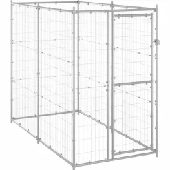 Sale vidaXL Hundgård för utomhusbruk stål 110x220x180 cm Silver