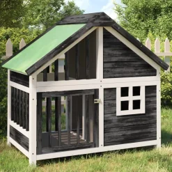 Discount vidaXL Hundgård 96x60,5x87 cm massiv furu Grå