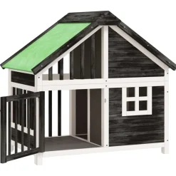 Discount vidaXL Hundgård 96x60,5x87 cm massiv furu Grå