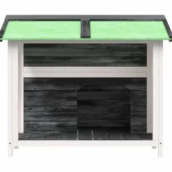 vidaXL Hundgård grå 96x87x80,5 massiv furu