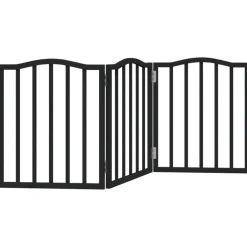 New vidaXL Hundgrind hopfällbar 3 paneler 150 cm poppel Svart