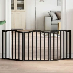 New vidaXL Hundgrind hopfällbar 3 paneler 150 cm poppel Svart