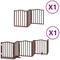Sale vidaXL Hundgrind med dörr vikbar 9 paneler 450 cm poppel Brun