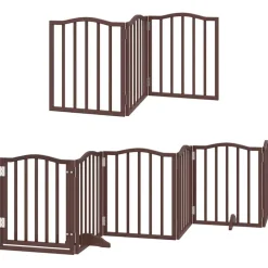 Sale vidaXL Hundgrind med dörr vikbar 9 paneler 450 cm poppel Brun