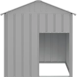 vidaXL Hundkoja med tak ljusgrå 117x103x123 cm galvaniserat stål