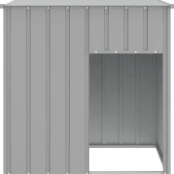 vidaXL Hundkoja med tak ljusgrå 110x103x109 cm galvaniserat stål