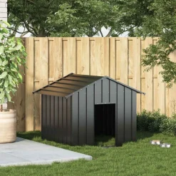 vidaXL Hundkoja med tak 131x101x102 cm galvaniserat stål