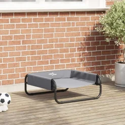 vidaXL Hundsäng Ljusgrå 57 x 57 x 24 cm Stål