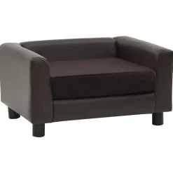 vidaXL Hundsoffa brun 60x43x30 cm plysch och konstläder