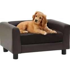 vidaXL Hundsoffa brun 60x43x30 cm plysch och konstläder