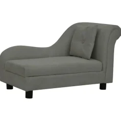 Online vidaXL Hundsoffa med kudde 83x44x44 cm plysch Mörkgrå