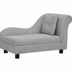 vidaXL Hundsoffa med kudde grå 83x44x44 cm plysch