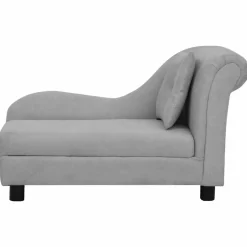 vidaXL Hundsoffa med kudde grå 83x44x44 cm plysch