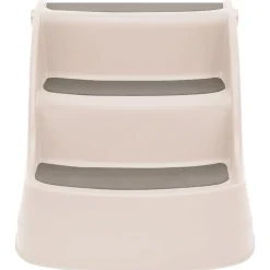 vidaXL Hundtrappa 3 steg hopfällbar gräddvit 50x38x38 cm plast