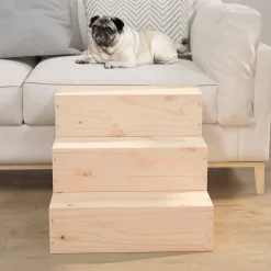 Hot vidaXL Husdjurstrappa 40x37,5x35 cm massiv furu Naturfärg