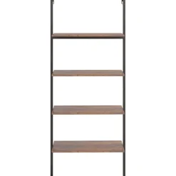 New vidaXL Hylla 4 hyllplan ljusbrun och svart 64x35x152,5 cm Mörkbrun