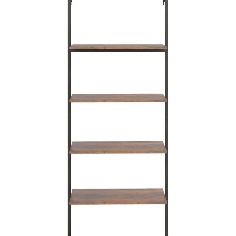 New vidaXL Hylla 4 hyllplan ljusbrun och svart 64x35x152,5 cm Mörkbrun