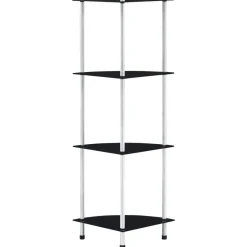 Discount vidaXL Hylla 4 hyllplan 30x30x100 cm härdat glas Svart