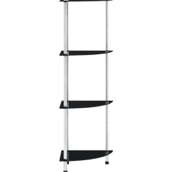 Discount vidaXL Hylla 4 hyllplan 30x30x100 cm härdat glas Svart