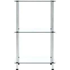 vidaXL Hylla 3 hyllplan transparent 40x40x67 cm härdat glas