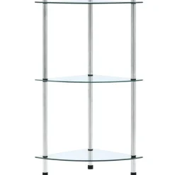vidaXL Hylla 3 hyllplan transparent 30x30x67 cm härdat glas