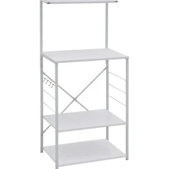 Outlet vidaXL Hylla för mikrovågsugn 60x39,6x123 cm konstruerat trä Vit