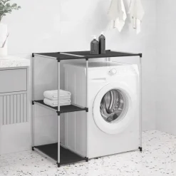 Outlet vidaXL Hylla för tvättmaskin 87x55x90,5 cm järn Svart