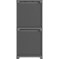 Best vidaXL Hylla med 4 kuber med lådor 69x30x72,5 cm tygs Grå